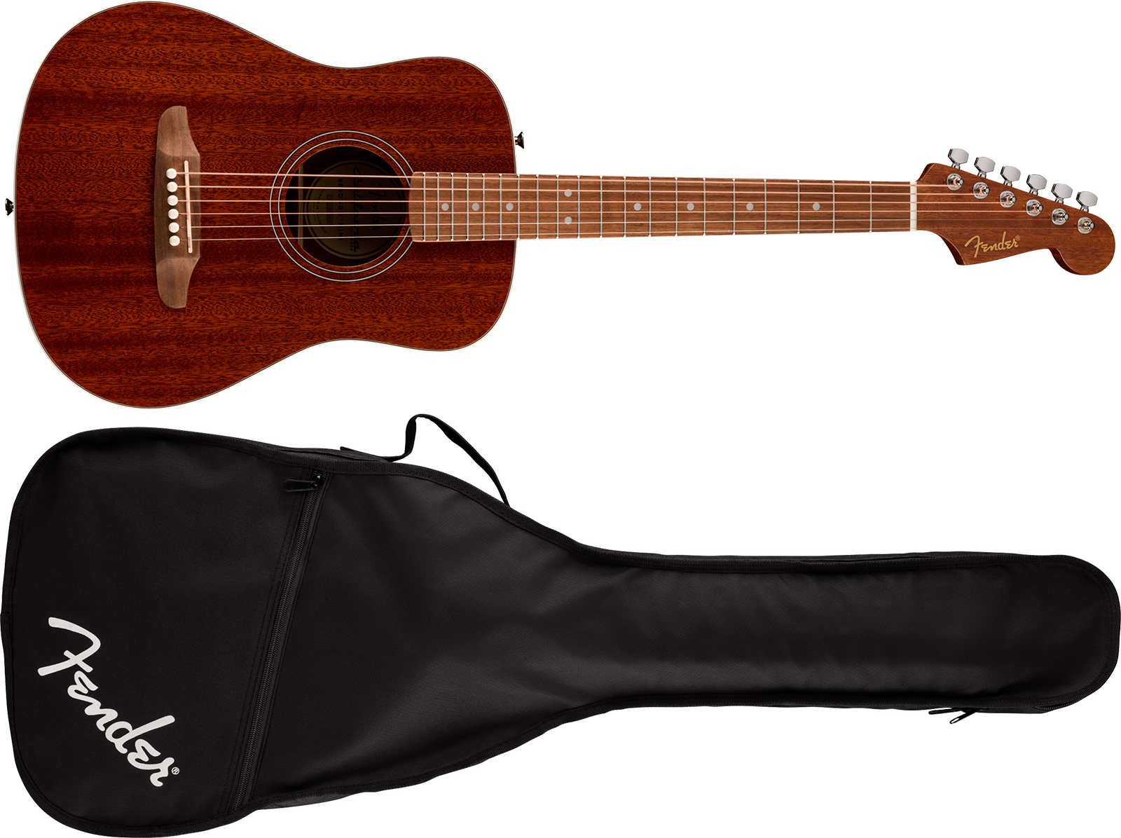 Fender California Standard Redondo Mini Tout Sapele Noy +housse - Natural - Folk guitar - Variation 4