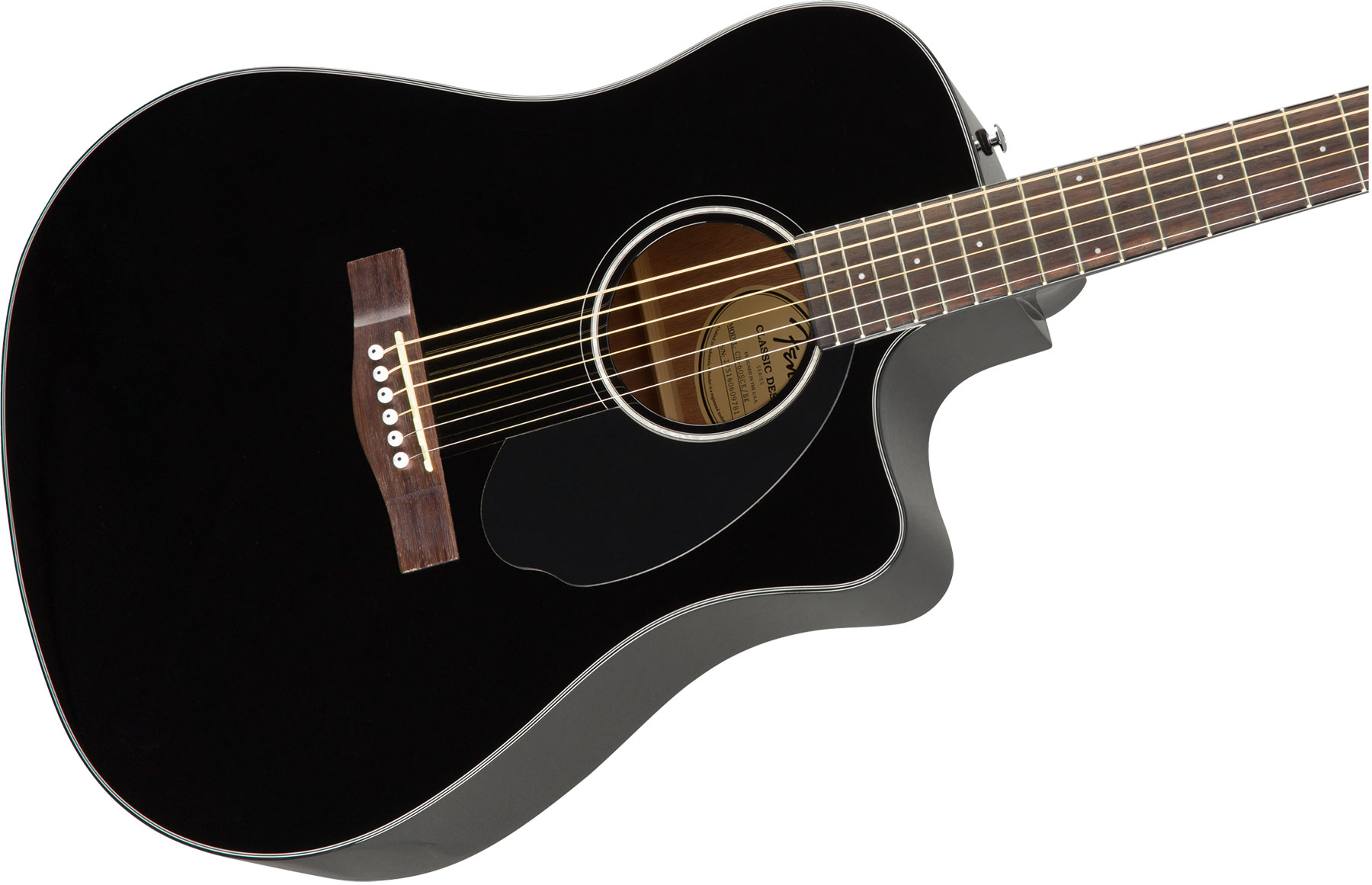 Fender Cd-60sce Dreadnought Cw Epicea Acajou Wal - Black - Electro acoustic guitar - Variation 2