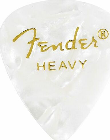 Fender 351 Shape Premium Heavy White Moto - Guitar pick - Main picture