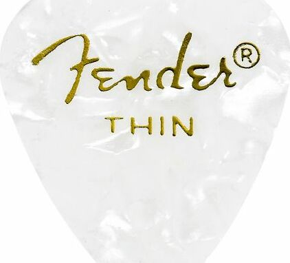 Fender 351 Shape Premium Thin White Moto - Guitar pick - Main picture