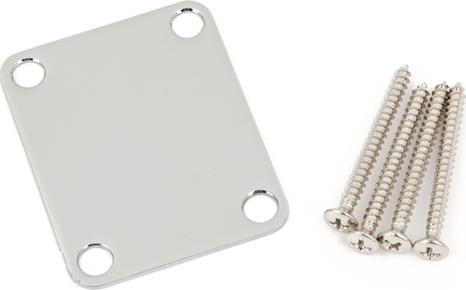 Fender 4-bolt Vintage-style Neck Plate (no Logo)- Chrome - Neck plate - Main picture