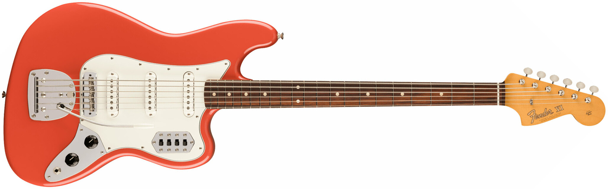 Fender 60s Bass Vi Vintera 2 3s Trem Rw - Fiesta Red - Baritone guitar - Main picture