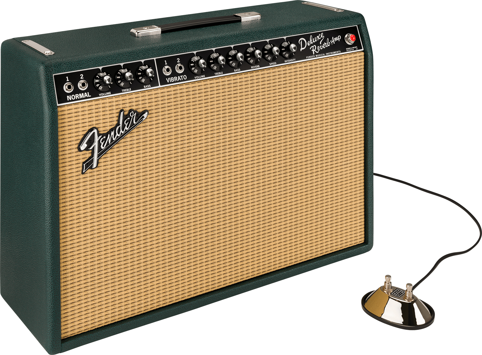 Fender 65 Deluxe Reverb Ltd 22w 6v6 1x12 Eminence Sc64 British Racing Green - Electric guitar combo amp - Main picture