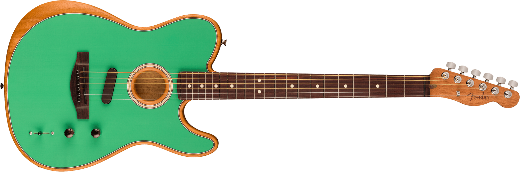 Fender Acoustasonic Tele Player Ltd Mex Epicea Acajou Rw - Sea Foam Green - Folk guitar - Main picture