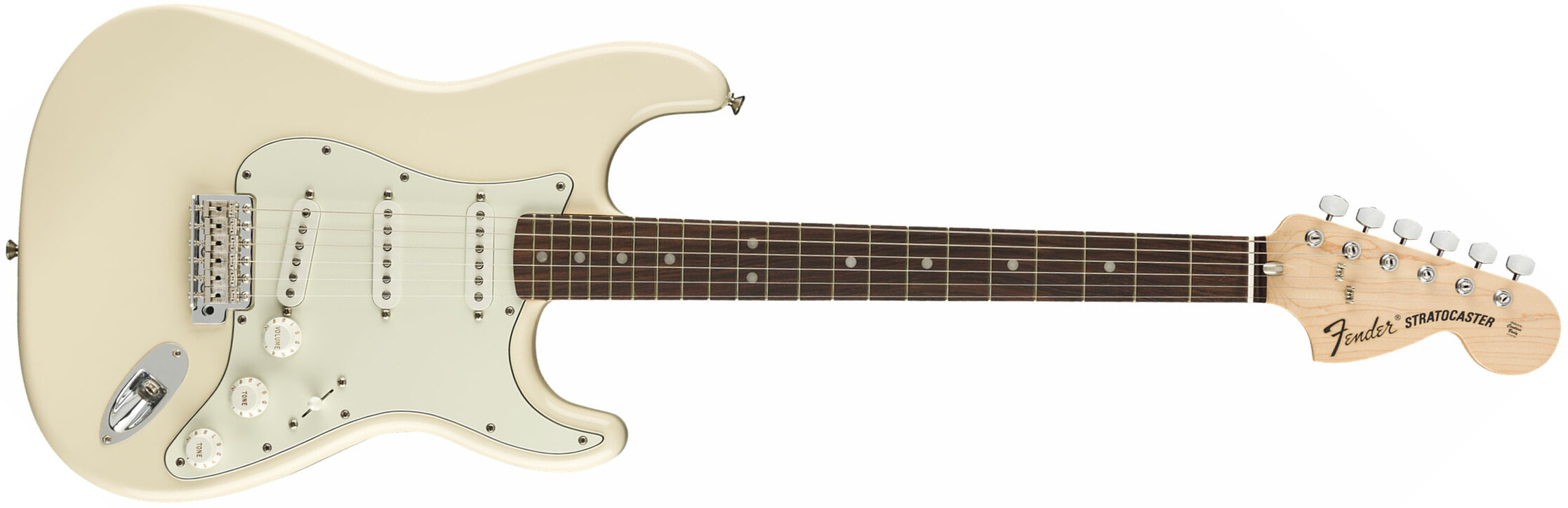 Fender Albert Hammond Strat Mex Signature 3s Trem Rw - Olympic White - Str shape electric guitar - Main picture