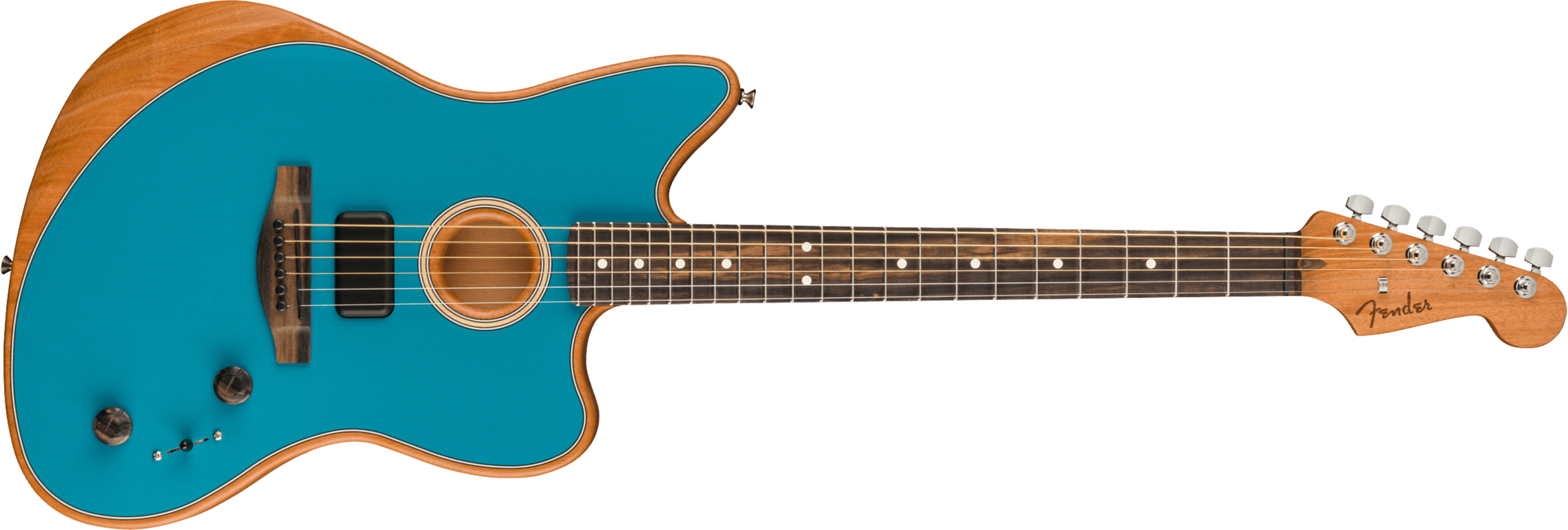 Fender American Acoustasonic Jazzmaster Usa Eb - Ocean Turquoise - Electro acoustic guitar - Main picture