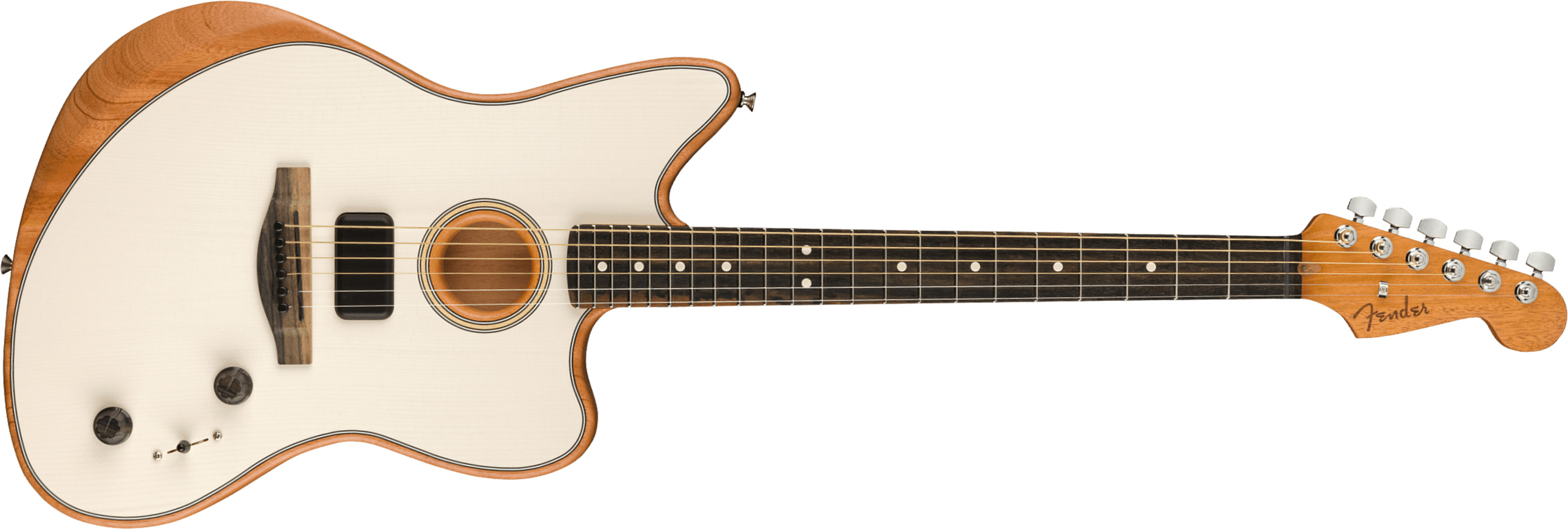 Fender American Acoustasonic Jazzmaster Usa Eb - Arctic White - Electro acoustic guitar - Main picture