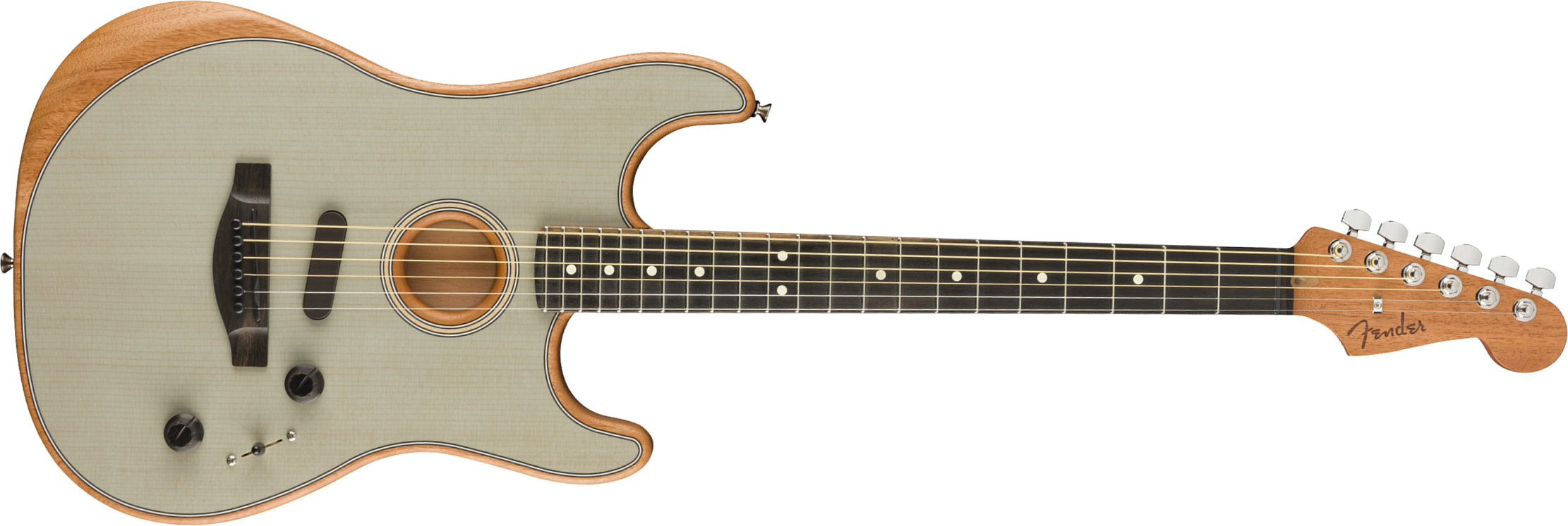 Fender American Acoustasonic Strat Usa Eb - Transparent Sonic Blue - Electro acoustic guitar - Main picture