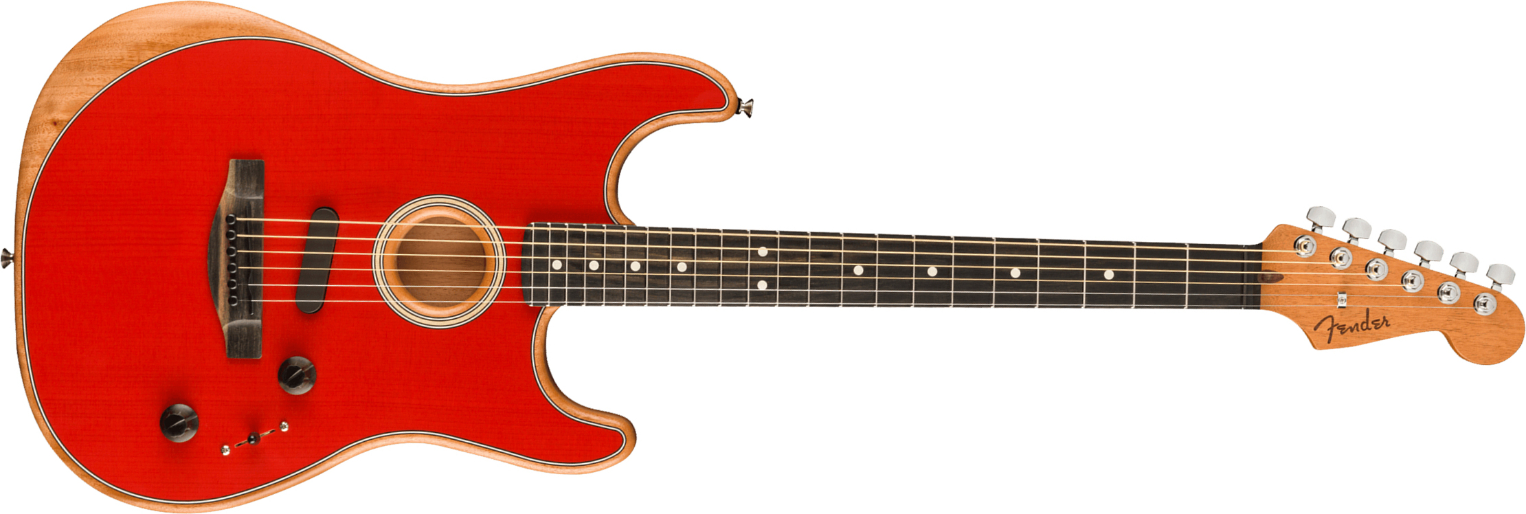 Fender American Acoustasonic Strat Usa Eb - Dakota Red - Electro acoustic guitar - Main picture