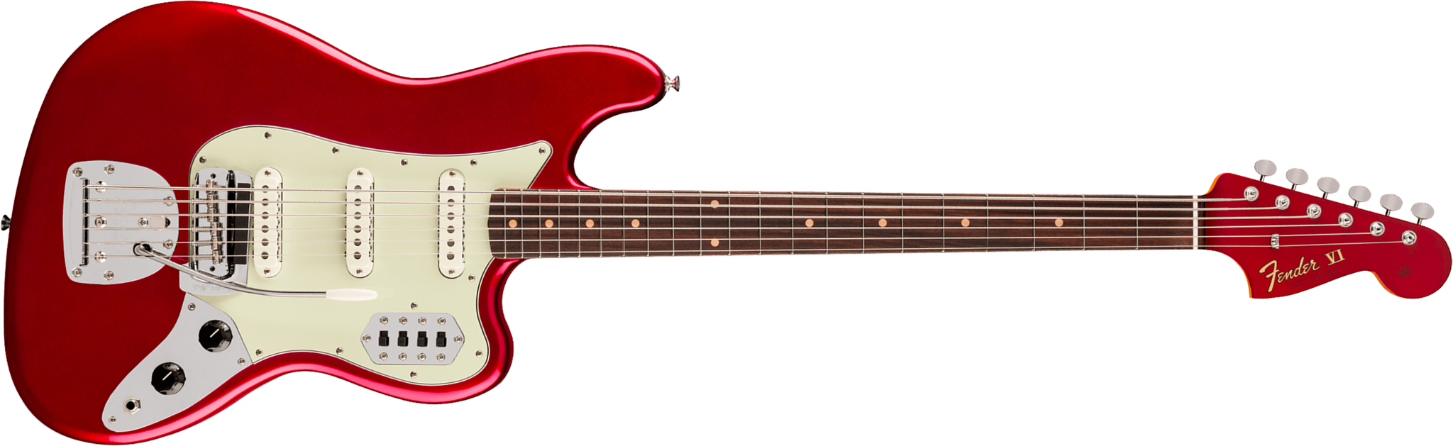 Fender Bass Vi Early 60s Vintera 3 Mex Rw - Candy Apple Red - Solid body electric bass - Main picture
