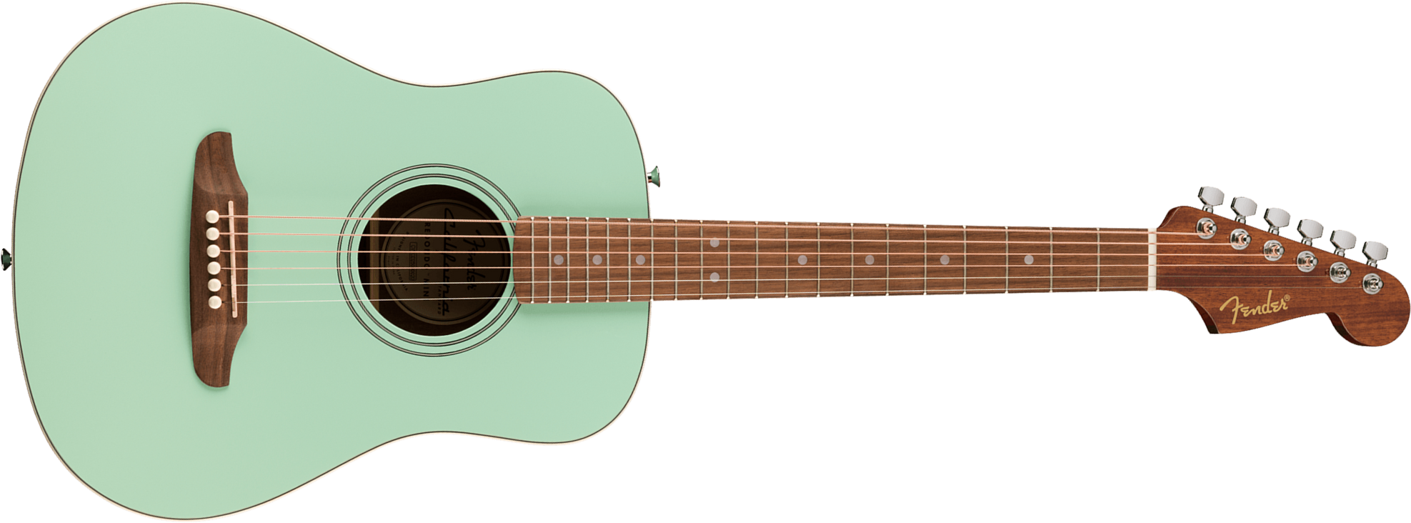 Fender California Standard Redondo Mini Epicea Sapele Noy +housse - Surf Green - Folk guitar - Main picture