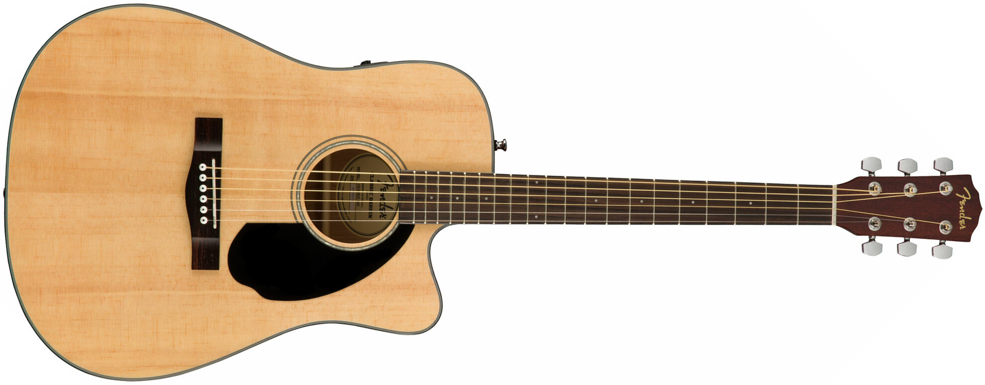 Fender Cd-60sce Dreadnought Cw Epicea Acajou Wal - Natural - Electro acoustic guitar - Main picture