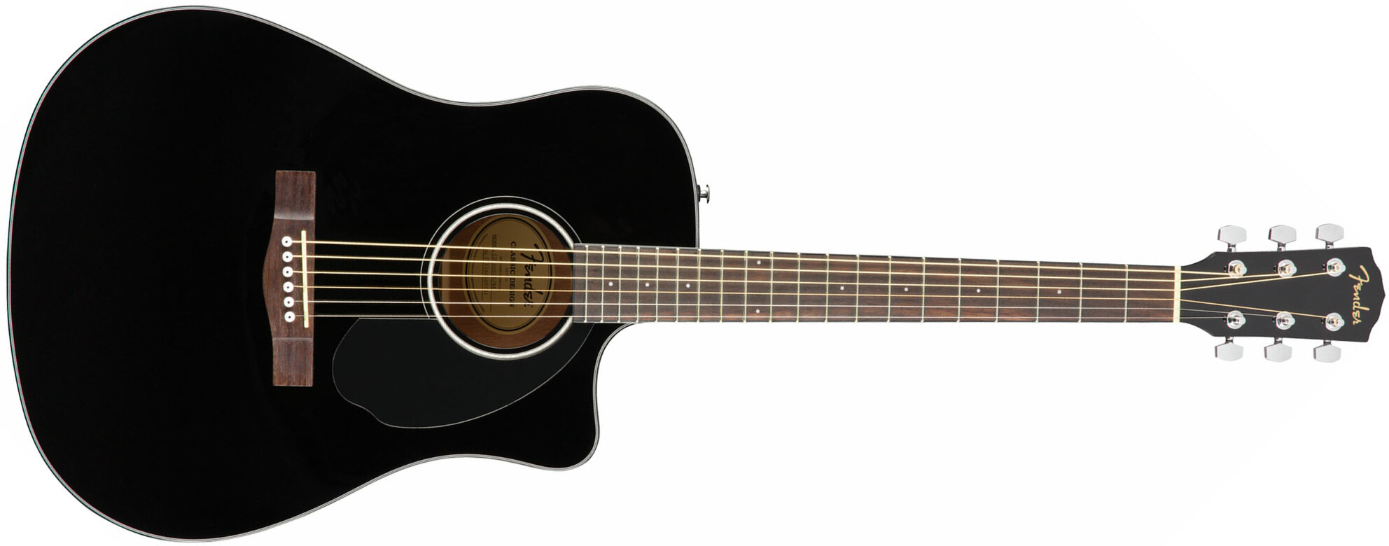 Fender Cd-60sce Dreadnought Cw Epicea Acajou Wal - Black - Electro acoustic guitar - Main picture