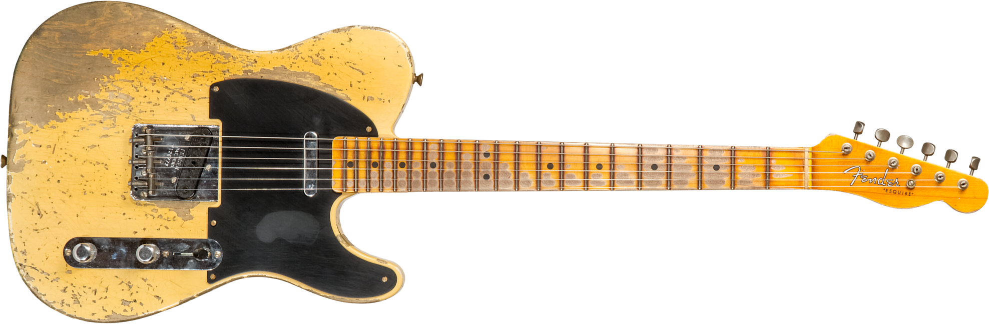 Fender Custom Shop Double Esquire/tele 1950 2s Ht Mn #r126773 - Super Heavy Relic Aged Nocaster Blonde - Tel shape electric guitar - Main picture