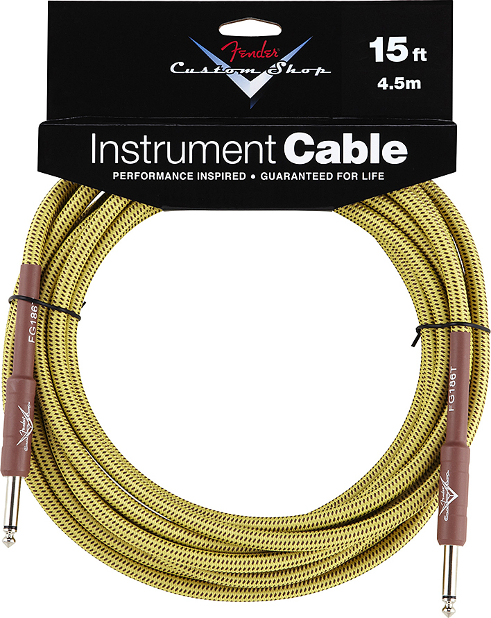 Fender Custom Shop Instrument Cable Droit/droit 15ft 4.5m Tweed - Cable - Main picture