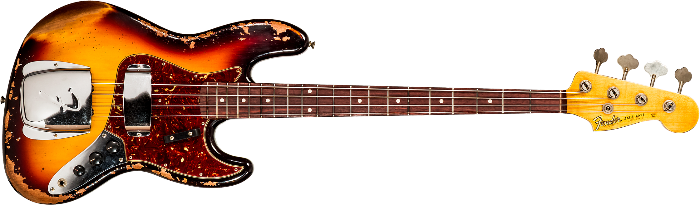 Fender Custom Shop Jazz Bass 1961 Rw #cz572155 - Heavy Relic 3-color Sunburst - Solid body electric bass - Main picture