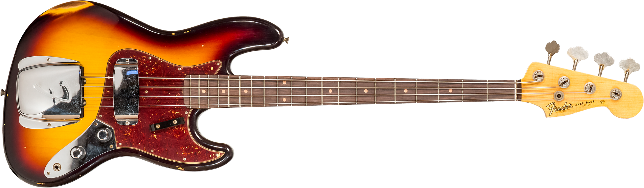 Fender Custom Shop  Jazz Bass 1962 Rw #cz569015 - Relic 3-color Sunburst - Solid body electric bass - Main picture