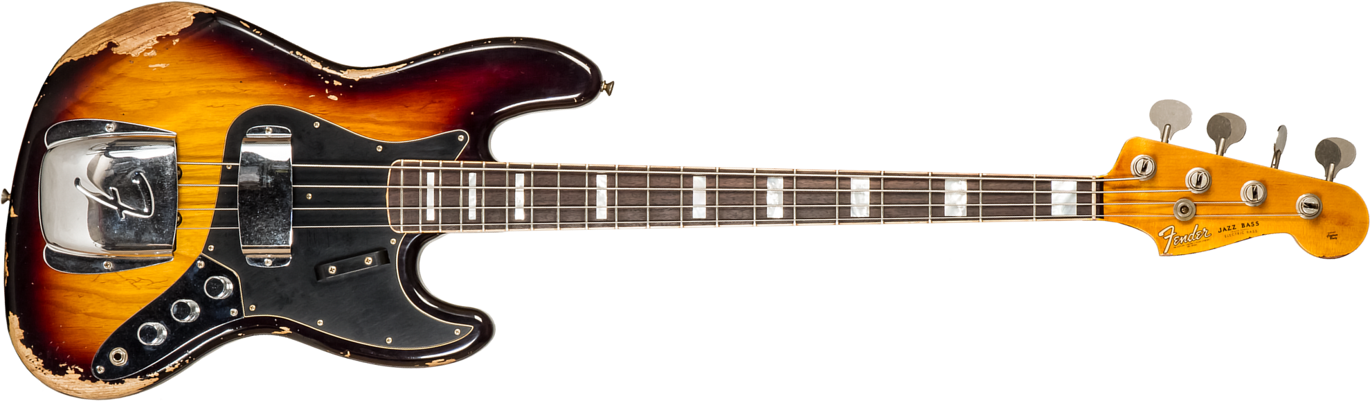Fender Custom Shop Jazz Bass Custom Rw #cz575919 - Heavy Relic 3-color Sunburst - Solid body electric bass - Main picture