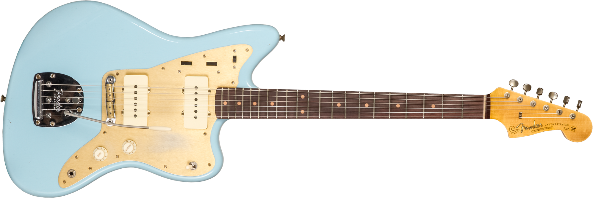Fender Custom Shop Jazzmaster 1959 250k 2s Trem Rw #cz576203 - Journeyman Relic Aged Daphne Blue - Retro rock electric guitar - Main picture