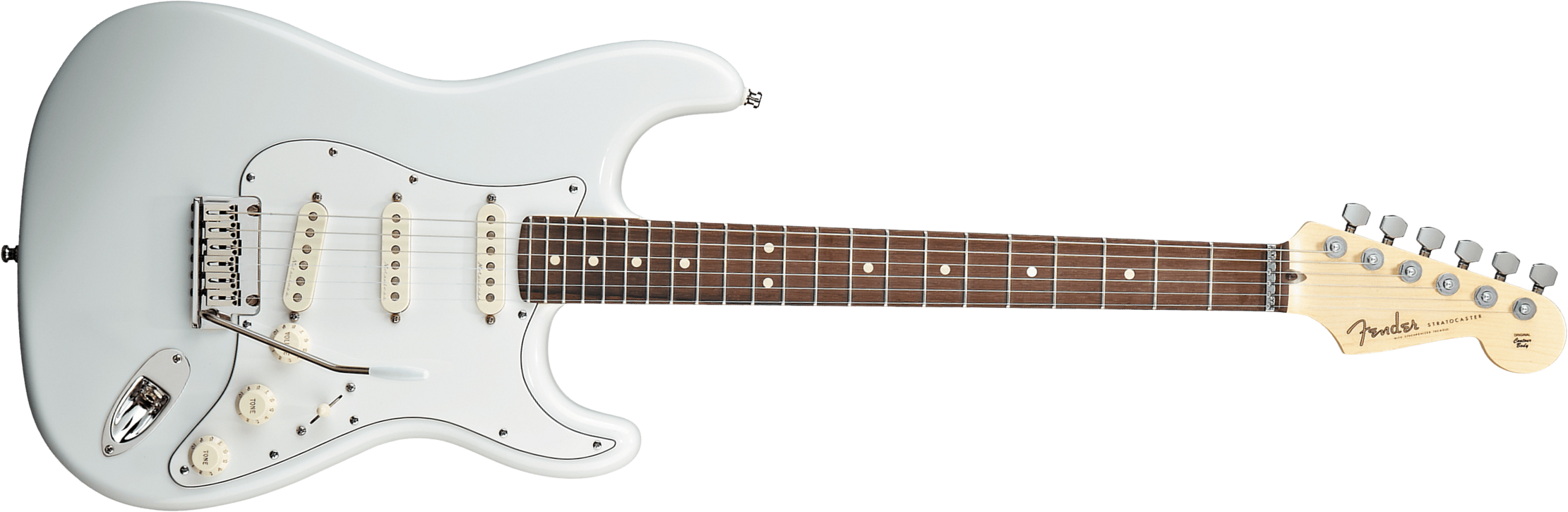 Fender Custom Shop Jeff Beck Strat 3s Trem Rw - Nos Olympic White - Str shape electric guitar - Main picture