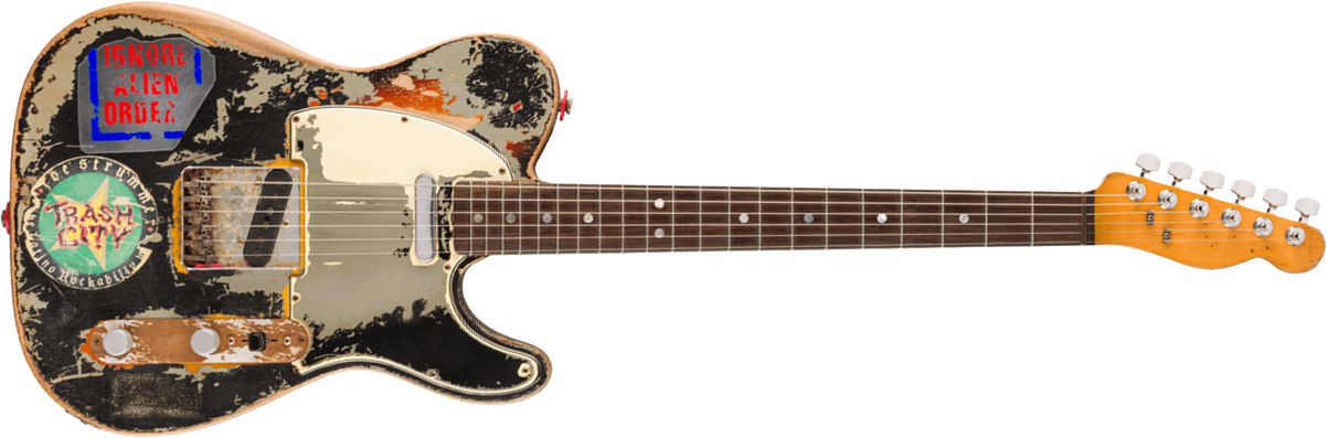 Fender Custom Shop Joe Strummer Tele Masterbuilt P.waller Ltd 2s Ht Rw - Super Heavy Relic Black O. 3-color Sunburst - Signature electric guitar - Mai
