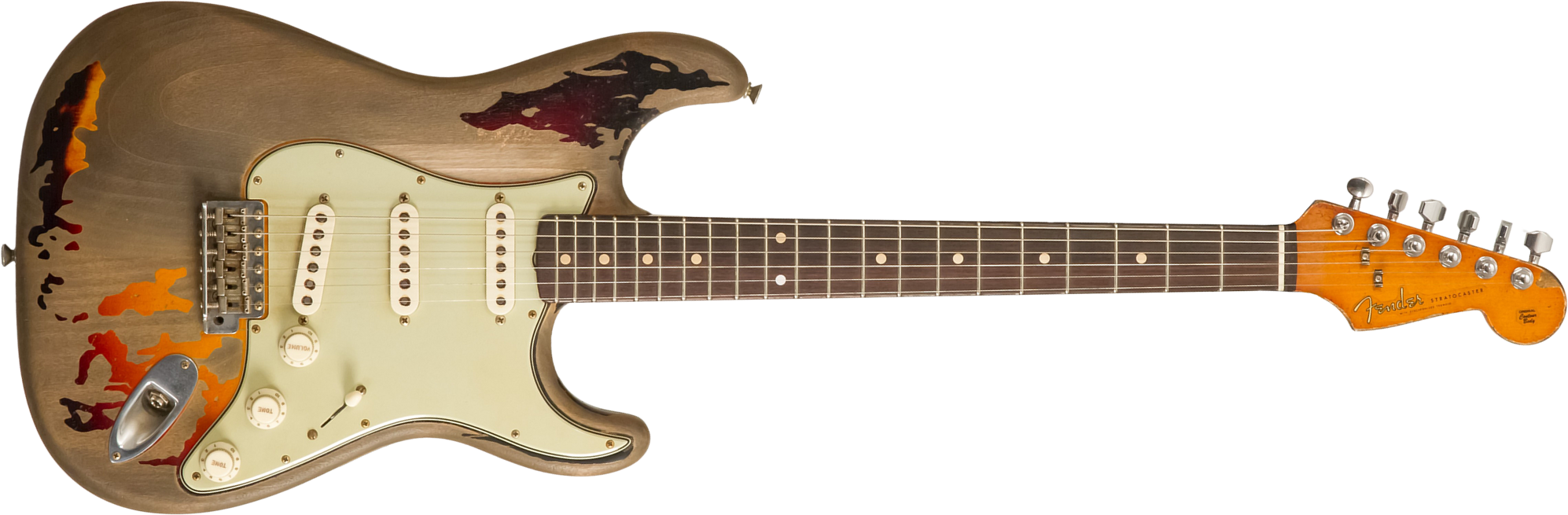 Fender Custom Shop Rory Gallagher Strat Masterbuilt D.wilson Signature 3s Trem Rw #cz574478 - Heavy Relic 3-color Sunburst - Str shape electric guitar