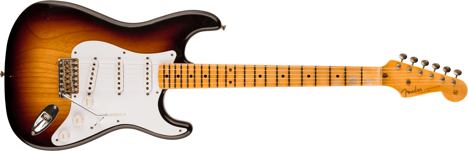 Fender Custom Shop Strat 1954 70th Anniv. 3s Trem Mn - Journeyman Relic Wide-fade 2-color Sunburst - Str shape electric guitar - Main picture