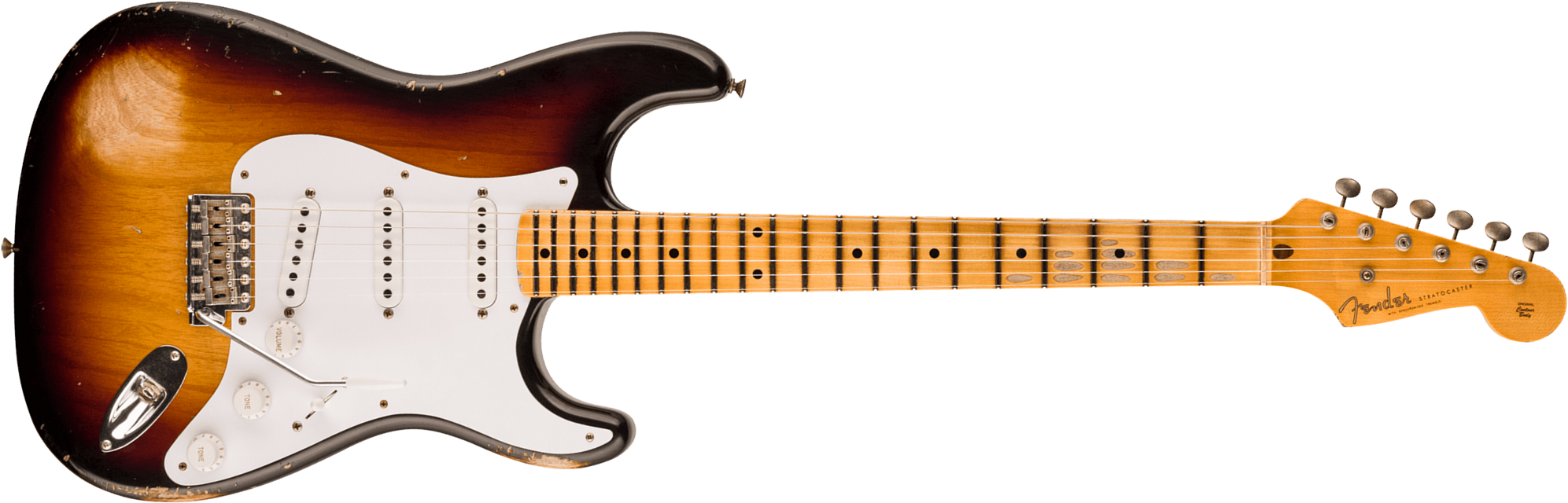 Fender Custom Shop Strat 1954 70th Anniv. 3s Trem Mn - Relic Wide-fade 2-color Sunburst - Str shape electric guitar - Main picture