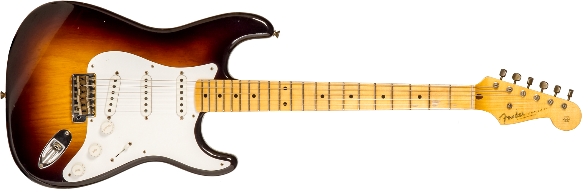 Fender Custom Shop Strat 1954 70th Anniv. 3s Trem Mn #xn4193 - Journeyman Relic Wide-fade 2-color Sunburst - Str shape electric guitar - Main picture
