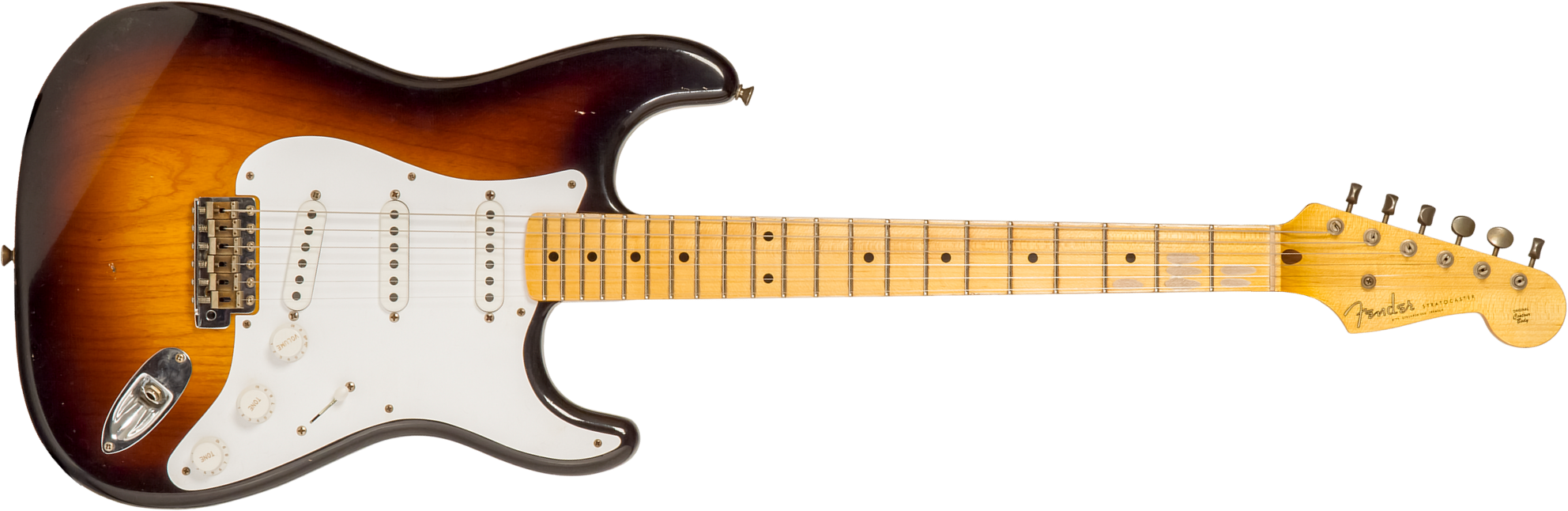 Fender Custom Shop Strat 1954 70th Anniv. 3s Trem Mn #xn4199 - Journeyman Relic Wide-fade 2-color Sunburst - Str shape electric guitar - Main picture