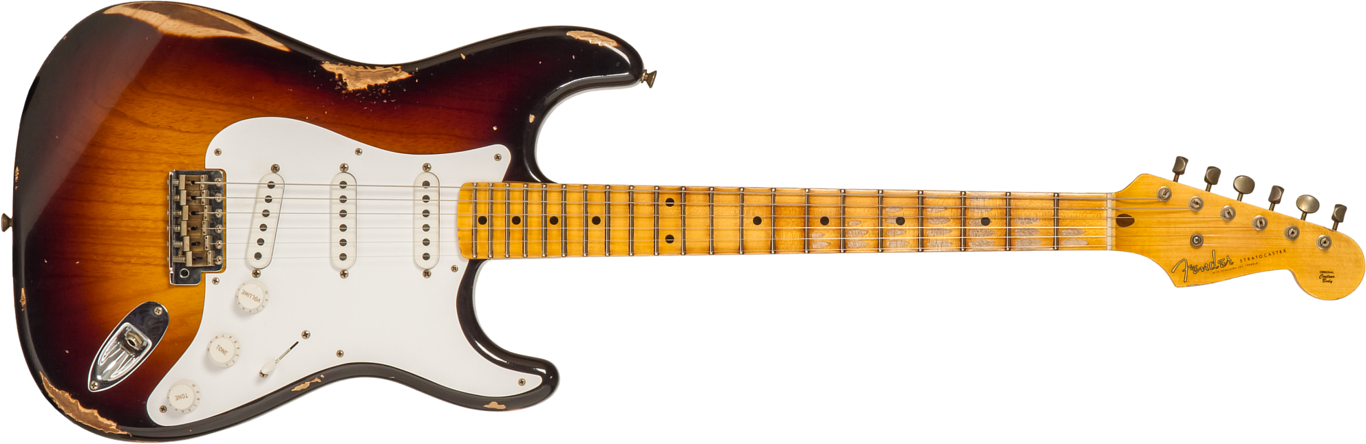 Fender Custom Shop Strat 1954 70th Anniv. 3s Trem Mn #xn4316 - Relic Wide Fade 2-color Sunburst - Str shape electric guitar - Main picture