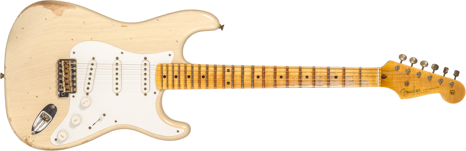 Fender Custom Shop Strat 1954 70th Anniv. 3s Trem Mn #xn4342 - Relic Vintage Blonde - Str shape electric guitar - Main picture