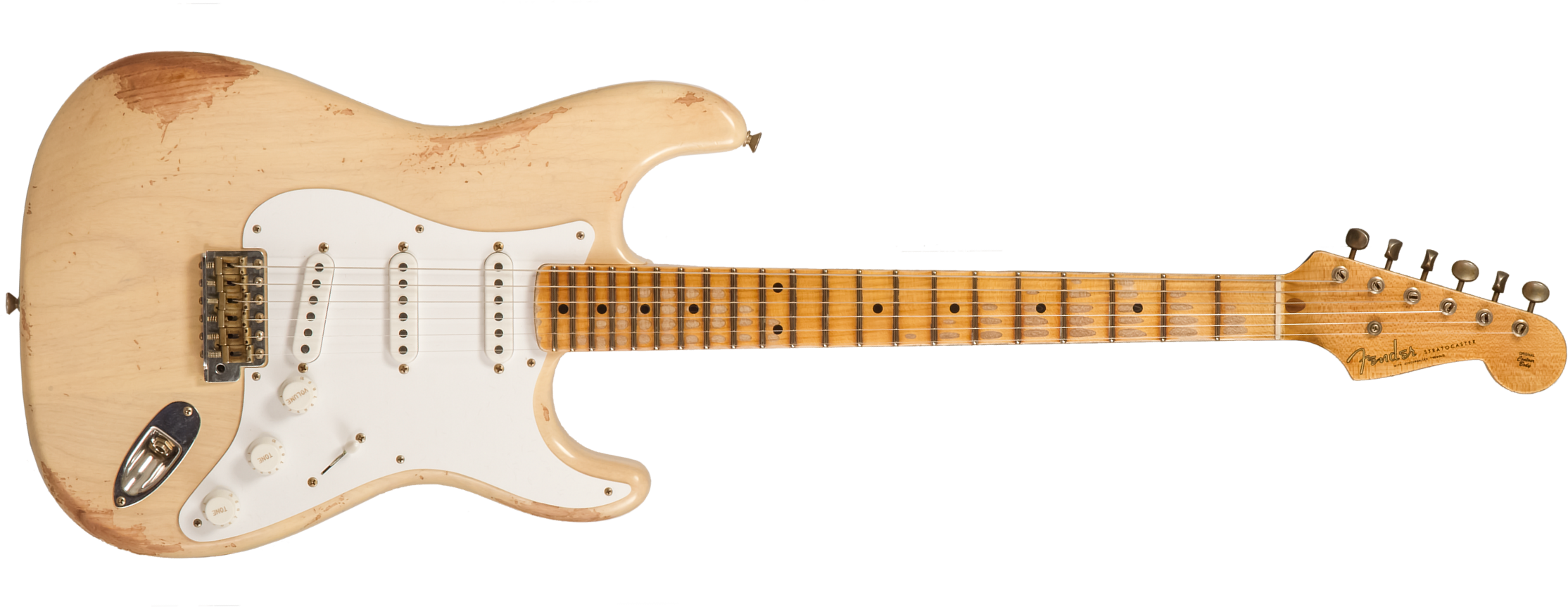 Fender Custom Shop Strat 1954 70th Anniv. 3s Trem Mn #xn5073 - Heavy Relic Vintage Blonde - Str shape electric guitar - Main picture