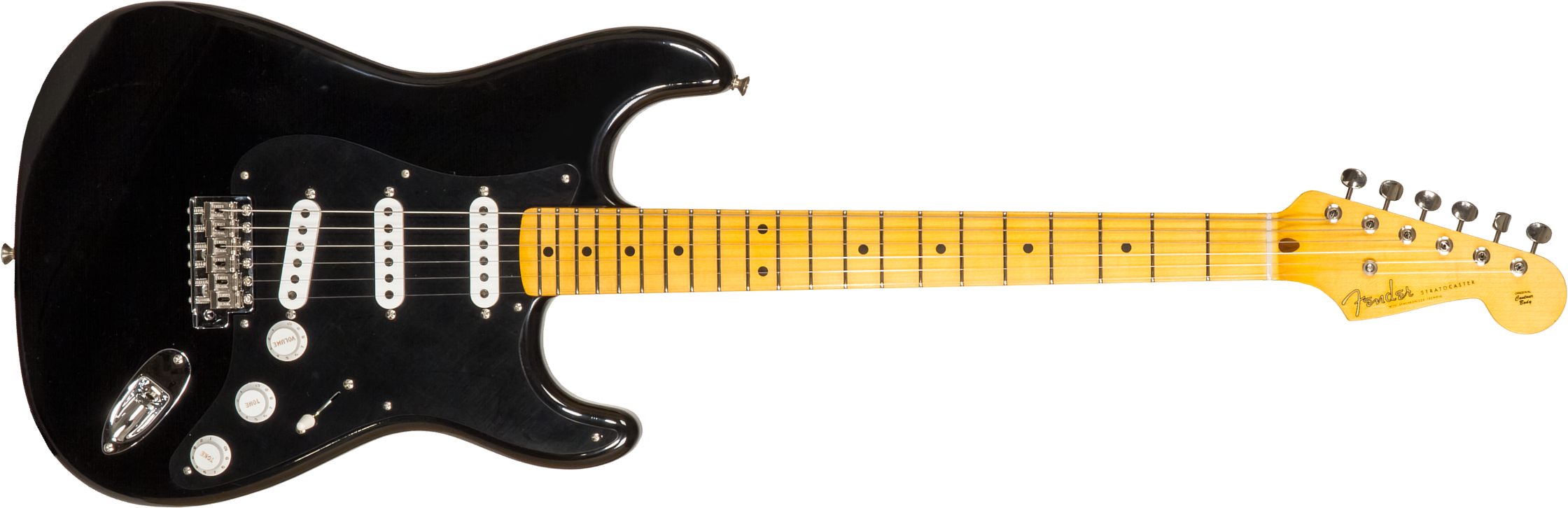 Fender Custom Shop Strat 1955 3s Trem Mn #r127877 - Closet Classic Black - Str shape electric guitar - Main picture