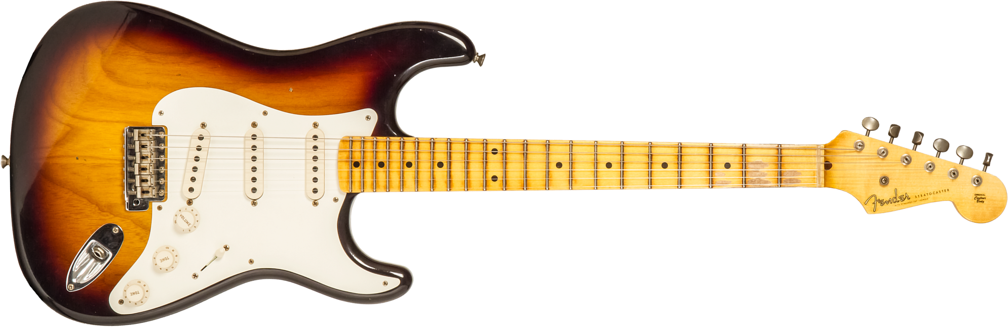 Fender Custom Shop Strat 1955 3s Trem Mn #r130058 - Journeyman Relic 2-color Sunburst - Str shape electric guitar - Main picture