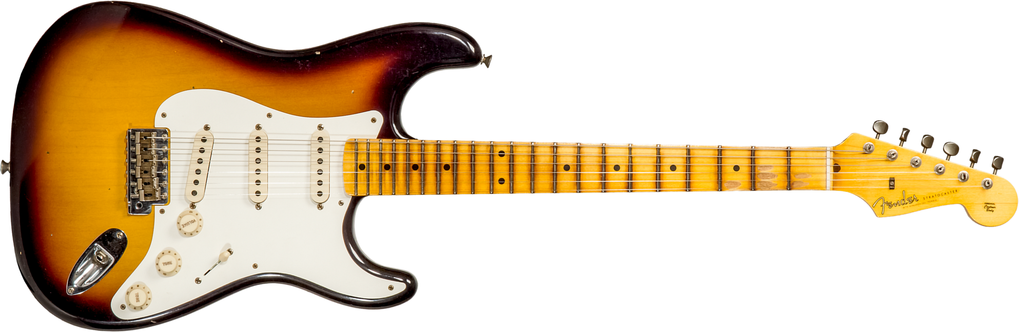 Fender Custom Shop Strat 1956 3s Trem Mn #cz570281 - Journeyman Relic Aged 2-color Sunburst - Str shape electric guitar - Main picture