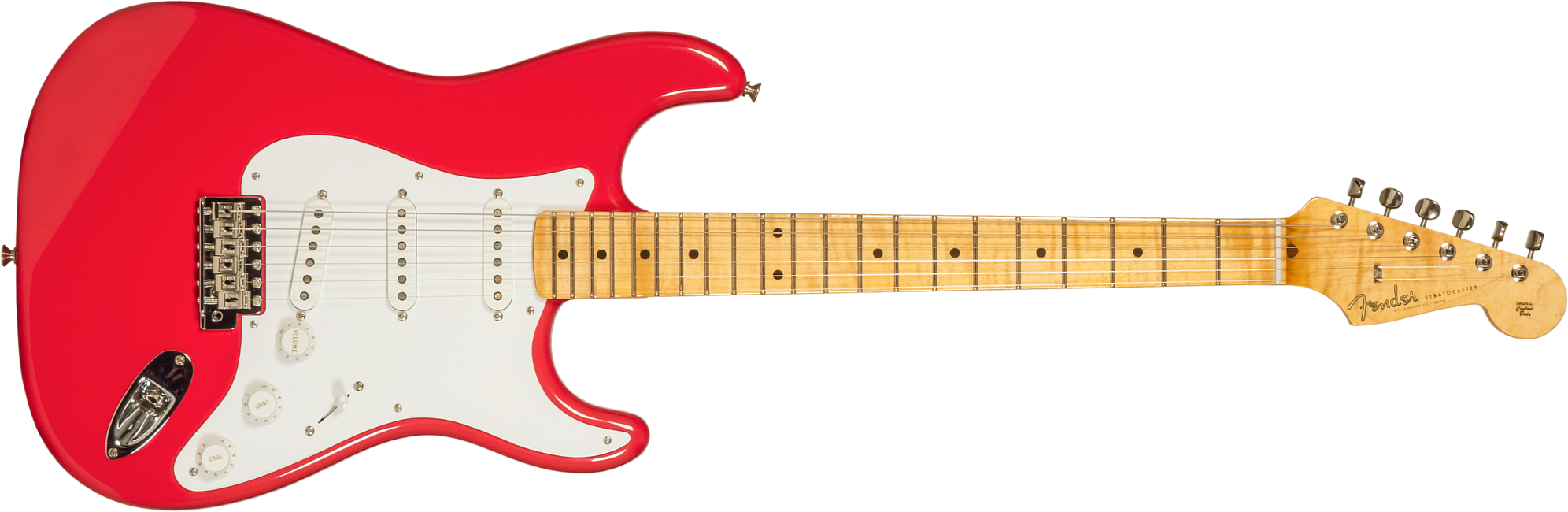 Fender Custom Shop Strat 1956 3s Trem Mn #r133022 - Nos Fiesta Red - Str shape electric guitar - Main picture