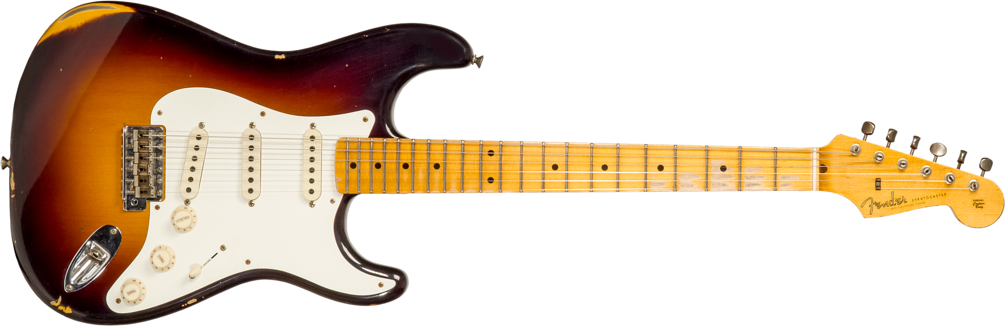Fender Custom Shop Strat 1957 3s Trem Mn #cz571791 - Relic Wide Fade 2-color Sunburst - Str shape electric guitar - Main picture