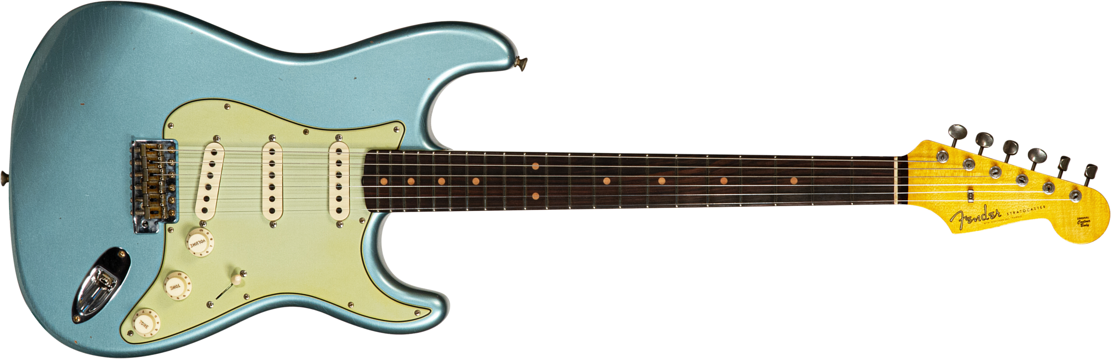 Fender Custom Shop Strat 1959 3s Trem Rw #cz566857 - Journeyman Relic Teal Green Metallic - Str shape electric guitar - Main picture