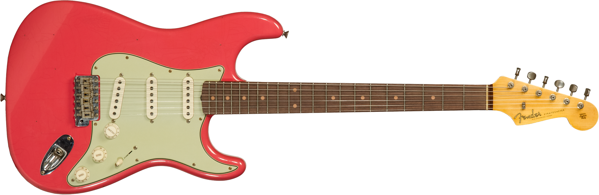 Fender Custom Shop Strat 1959 3s Trem Rw #cz569772 - Journeyman Relic Aged Fiesta Red - Str shape electric guitar - Main picture