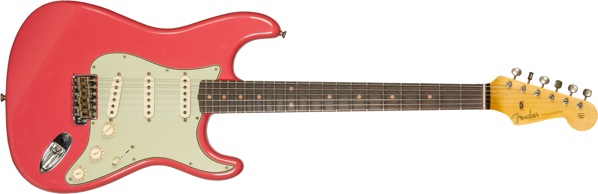Fender Custom Shop Strat 1959 3s Trem Rw #cz571088 - Journeyman Relic Aged Fiesta Red - Str shape electric guitar - Main picture