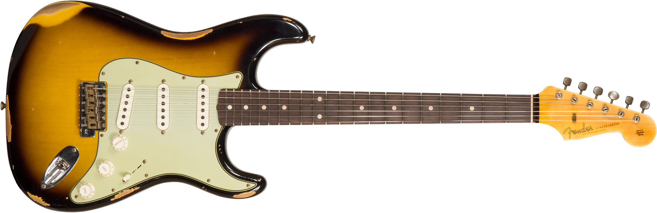 Fender Custom Shop Strat 1959 3s Trem Rw #r117661 - Relic 2-color Sunburst - Str shape electric guitar - Main picture