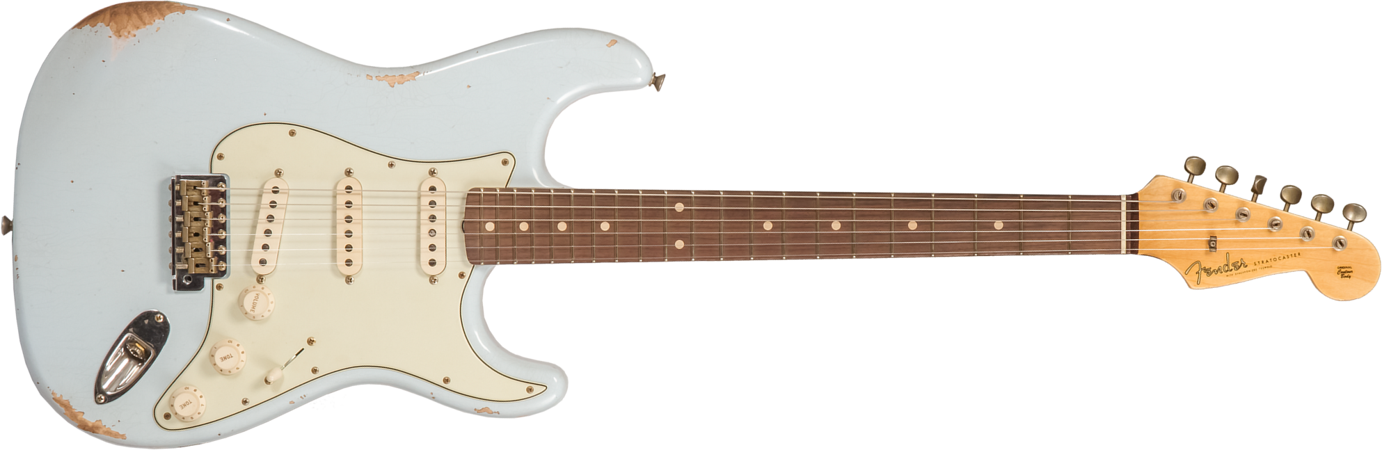 Fender Custom Shop Strat 1959 3s Trem Rw #r134302 - Relic Sonic Blue - Str shape electric guitar - Main picture