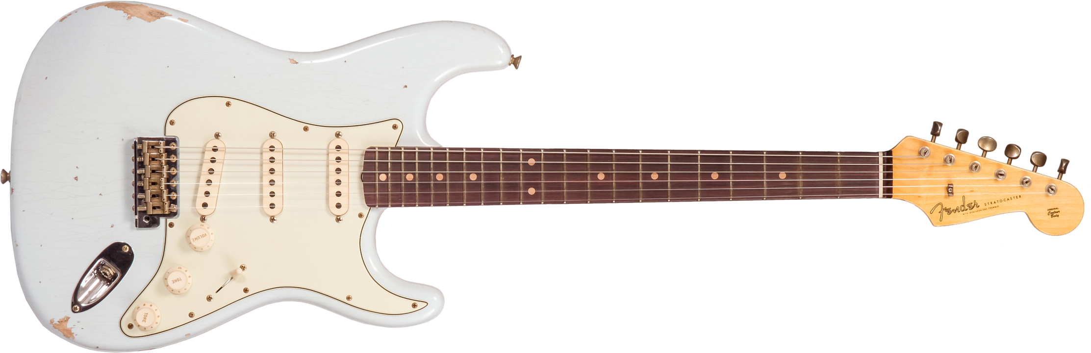 Fender Custom Shop Strat 1959 3s Trem Rw #r138342 - Relic Sonic Blue - Str shape electric guitar - Main picture