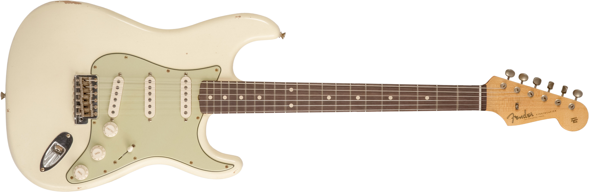 Fender Custom Shop Strat 1959 Masterbuilt D.brown 3s Trem Rw #r143697 - Journeyman Relic Vintage White - Str shape electric guitar - Main picture