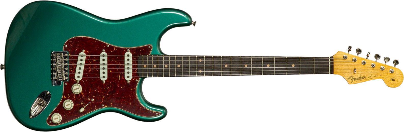 Fender Custom Shop Strat 1959 Vintage Custom 3s Trem Rw #r148541 - Time Capsule Sherwood Green Metallic - Str shape electric guitar - Main picture