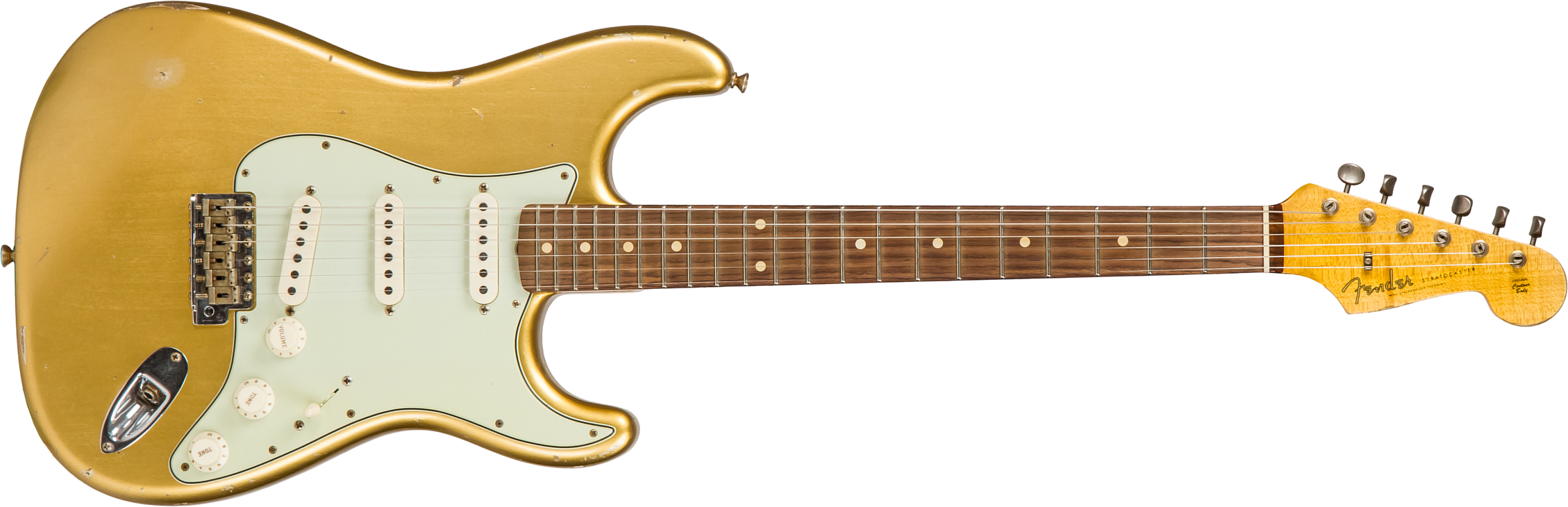 Fender Custom Shop Strat 1960 Rw #cz544406 - Relic Aztec Gold - Str shape electric guitar - Main picture