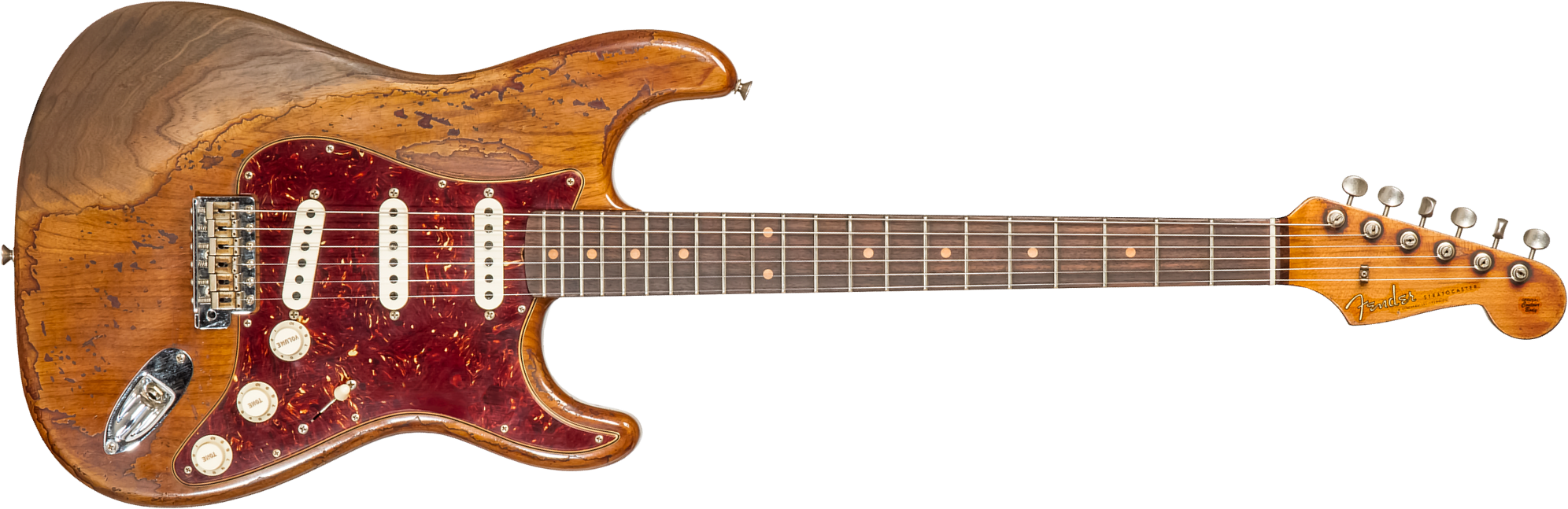 Fender Custom Shop Strat 1961 3s Trem Rw #cz570051 - Super Heavy Relic Natural - Str shape electric guitar - Main picture