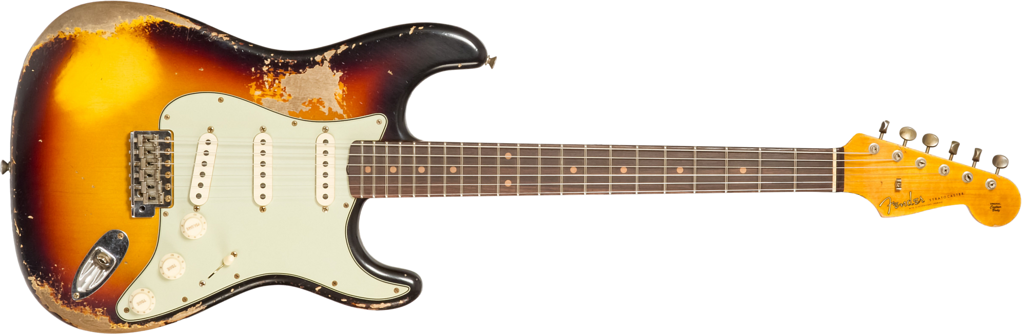 Fender Custom Shop Strat 1961 Bone Tone 3s Trem #cz584251 - Super Heavy Relic 3-color Sunburst - Str shape electric guitar - Main picture