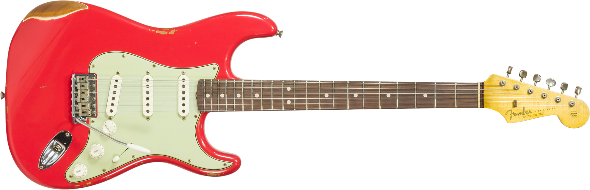 Fender Custom Shop Strat 1963 3s Trem Rw #r117571 - Relic Fiesta Red - Str shape electric guitar - Main picture